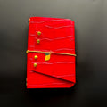 A6 Pocket Journal (Red Crocodile, Gold Detail)